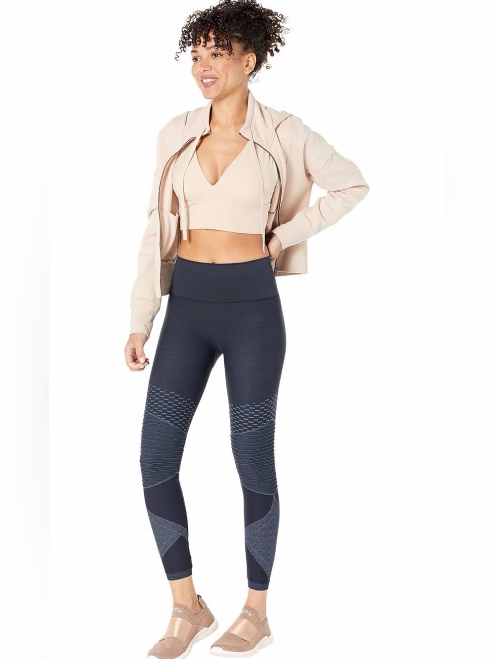 Spanx Look at Me Now Seamless Moto Leggings‎ Indigo Sky Blue Size Medium NWT